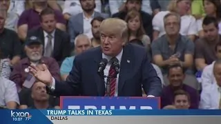 Donald Trump holds a rally in Dallas