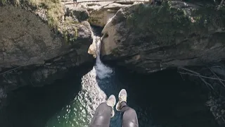 Cliffdiving in Slow-Motion (20m jump) | Buchenegger Wasserfälle