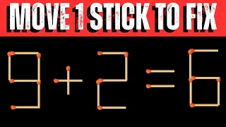Move 1 Stick To Make Equation Correct, Matchstick Puzzle.