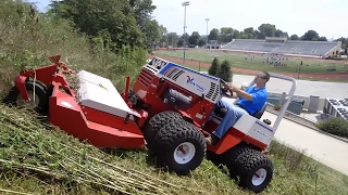 Mowing Thick Brush on a Steep Slope with a Ventrac