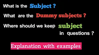 what is the  'subject ' and   'dummy subject ' in English grammar || Travel with 26 letters