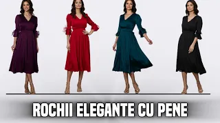 Rochii DyFashion elegante cu pene