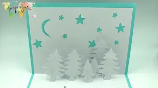 DIY Weihnachtskarte selber machen - Weihnachtskarte basteln - Pop up Karte - Christmas Card