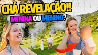 LEVEI MEU FILHO PARA UM CHÁ REVELAÇÃO!! menino ou menina?? 🔴🔵