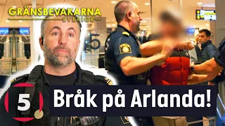 Berusad man blir HYSTERISK när han nekas sitt flyg | Gränsbevakarna Sverige | Kanal 5