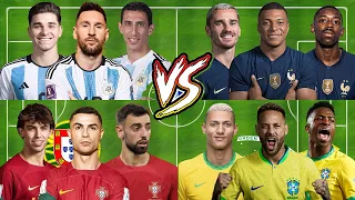 Argentina TRİO 🆚 Portugal TRİO 🆚 France TRİO 🔥🤯 (Messi,Di Maria,Ronald,Neymar,viniciuse,Mbappe)