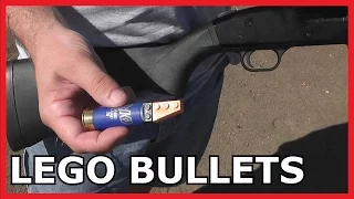 Shooting LEGO Bullets from a REAL SHOTGUN -  EFFECTIVE?