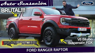 Prueba Ford Ranger Raptor 2023 v6 3.0l ecoboost .  Brutalmente diferente y deportivo.