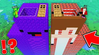 JJ and Mikey Found SUPER LONG MOB HOUSE inside Mikey PORTAL vs TNT Maizen in Minecraft!