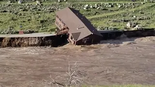 House collapses into Yellowstone River