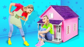 TINY HOUSE At Home! | My Sister Made A CARDBOARD HOUSE | Funny Situations By Crafty Hype