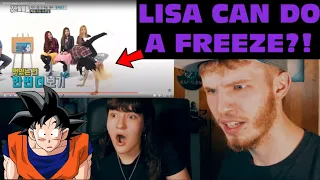 BLACKPINK WEEKLY IDOL PART 2 (COUPLE REACTION!) | LISA CAN DO A FREEZE?!