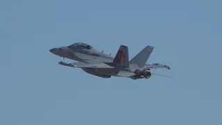 Navy Boeing EA-18G Growlers taking off & fly overs. Aviation Nation. Nellis AFB. 4K 60fps. 2022