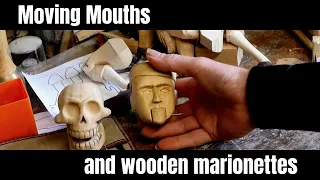 Moving mouths on wooden marionettes