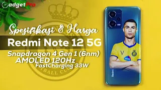 REDMI NOTE 12 5G Indonesia - Harga dan Spesifikasi, Layar AMOLED 120Hz, SoC Snapdragon 4 Gen 1 (6nm)