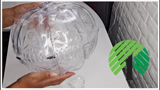DIY DOLLAR TREE LIFE SIZED LIGHTED CRYSTAL PUMPKIN WITH LEAVES
