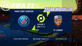 FIFA 22 - PSG vs FC Lorient Ligue 1 Uber Eats 2021/22 Matchday 30 | Next-Gen Gameplay