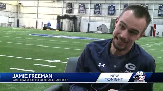 Greenwood football team surprises janitor with state championship ring