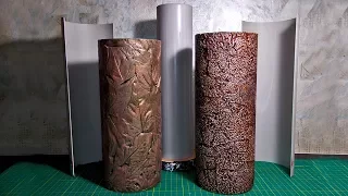 Форма для литья вазы | Ваза из гипса и листьев | Ваза из гипса и фольги