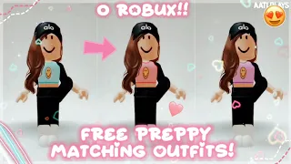 *FREE 0 ROBUX* Preppy matching outfit idea! 💕✨🩷🩵💜🛍️