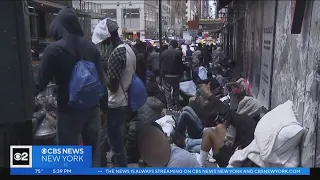 Asylum seekers cleared from sidewalk outside Roosevelt Hotel