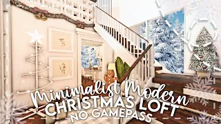 No Gamepass Minimalist Modern Christmas Family Loft I Bloxburg Speedbuild and Tour