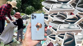 Poor Girl Found iPhone 15 Pro series At the Landfill,Restoration abandoned destroyed phone