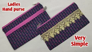 How to make ladies purse at home / DIY Zippered pouch easy sewing tutorial / Phone Pouch / phone bag