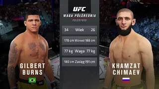 Gilbert Burns vs. Khamzat Chimaev - UFC 273 - Full Fight - UFC 4 Simulation