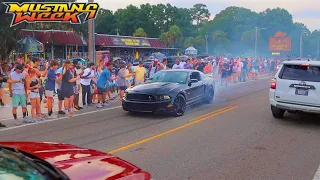 Mustang Week 2022 Beaver Bar Pullouts, Burnouts, Revving, & Cops!