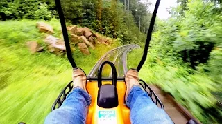 Smoky Mountain Alpine Coaster in the rain on-ride HD POV @60fps