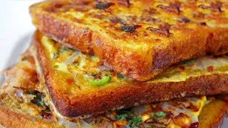 Spicy Bread Omelette Toast Recipe | Masala Bread Toast Recipe | Quick Breakfast