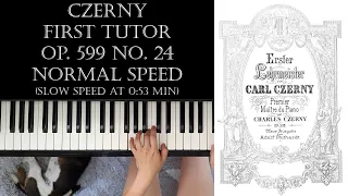 Carl Czerny - First Tutor - Op. 599 No. 24 / Tutorial & Free Sheets (Piano) [Mom with Grand Piano]