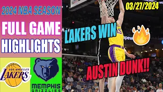 Lakers vs Grizzlies Full Game Highlights Mar 27, 2024 | NBA Highlights 2024