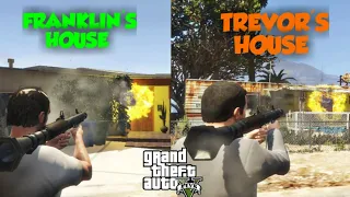 GTA 5 - What Happens If You Destroy House of Michael, Trevor or Franklin in GTA 5? (Unique Scene)