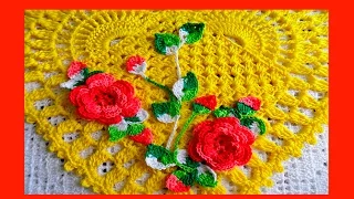 Салфетка  "Сердце "крючком.How to Crochet a Doily (узор#91)