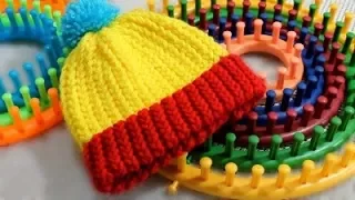 Gorro Tejido con Telar Redondo / Circular - FACIL !- Loom Knit Hat in Spanish