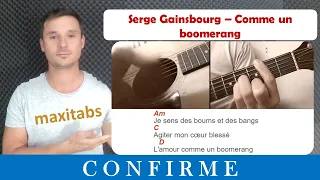 Tuto guitare Serge Gainsbourg - Comme un boomerang (Accords et Paroles)