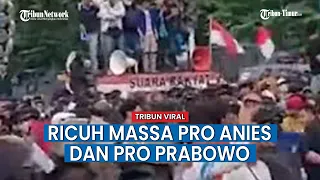 Massa Pendukung Anies vs Pro Prabowo di Patung Kuda, Adu Orasi Berujung Ricuh