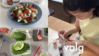 no5. 알차게 챙겨먹은 vlog 🥗 연어포케 레시피, 다이어트도시락, 연어초밥, 그라디언트 초코식빵, 리틀텐, tiptoe 네일케어, 흑수박손질