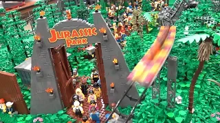 300,000 LEGO Pieces! Jurassic Park Roller Coaster Dino Amusement Park