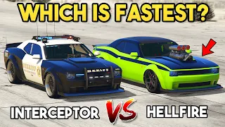 GTA 5 ONLINE - GAUNTLET INTERCEPTOR VS GAUNTLET HELLFIRE (WHICH IS FASTEST?)