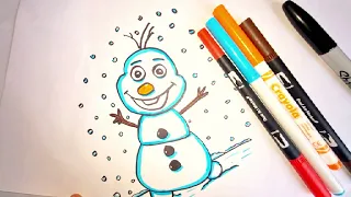 How to draw olaf from disney frozen| easy drawing step by step