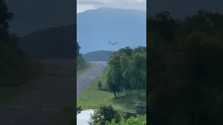 MU-2 landing at Mountain Air 2NC0 with a Military V22 Osprey on its tail!