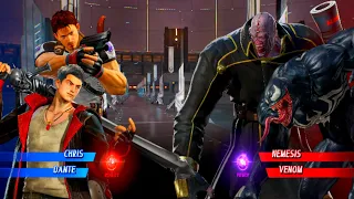 Chris & Dante Vs Nemesis & Venom [Very Hard]AI Marvel vs Capcom Infinite