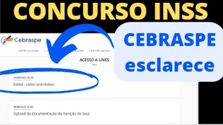 CONCURSO INSS | Veja o COMUNICADO do CEBRASPE em VÍDEO (é do seu interesse)