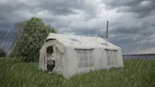 Unforgettable ASMR Camping Experience: Rain, Cosy Tent, and Strong Wind