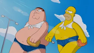 Peter Griffin and Homer Simpson's Free Stolen Car Wash