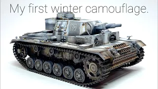 Tamiya 1/35 German Panzer Ⅲ ScaleModel Painting Winter Camouflage    #scalemodeling #scalemodeltank