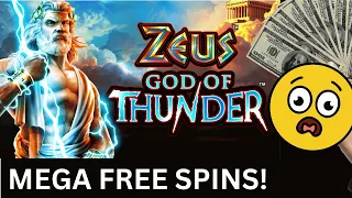 Zeus God of Thunder - MEGA FREE SPINS with RE-TRIGGERS, BONUS and BIG WINS!